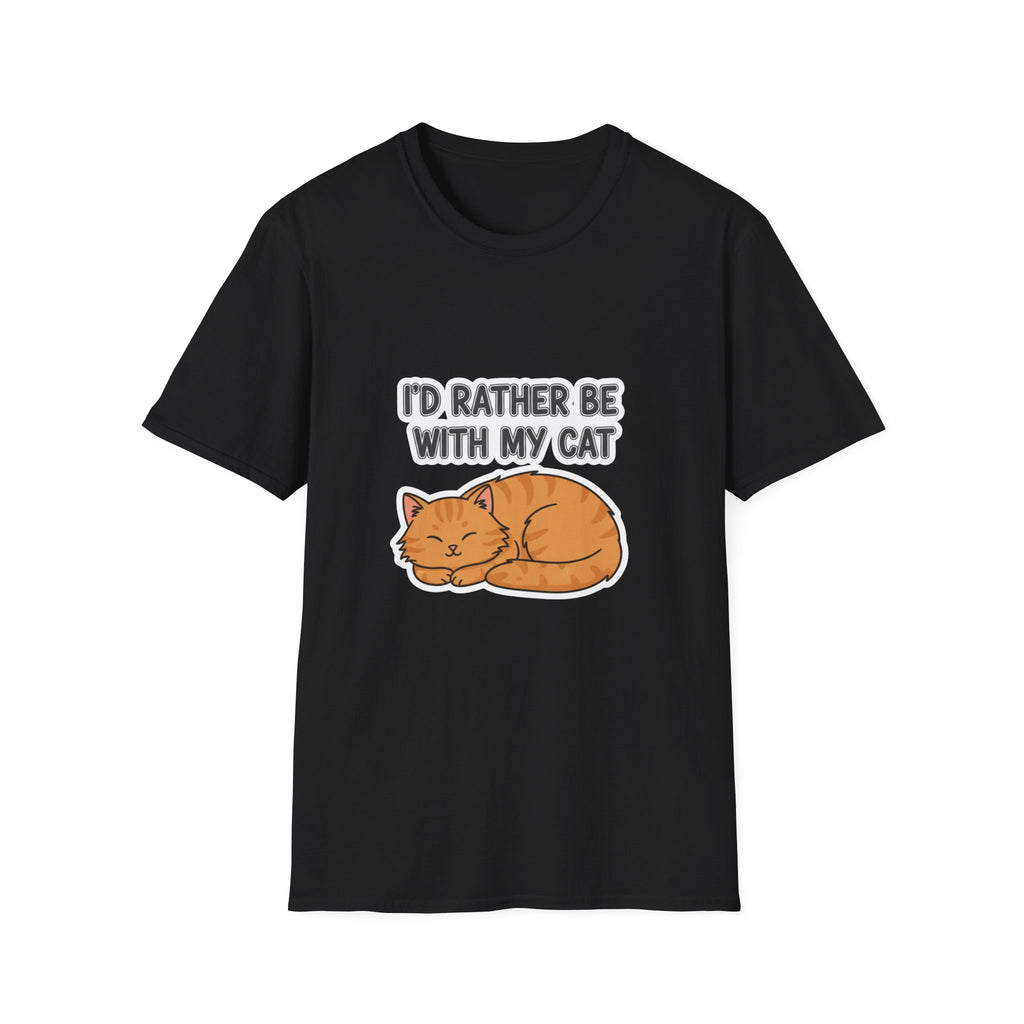 I'd Rather Be With My Cat (Orange Cat) T-Shirt