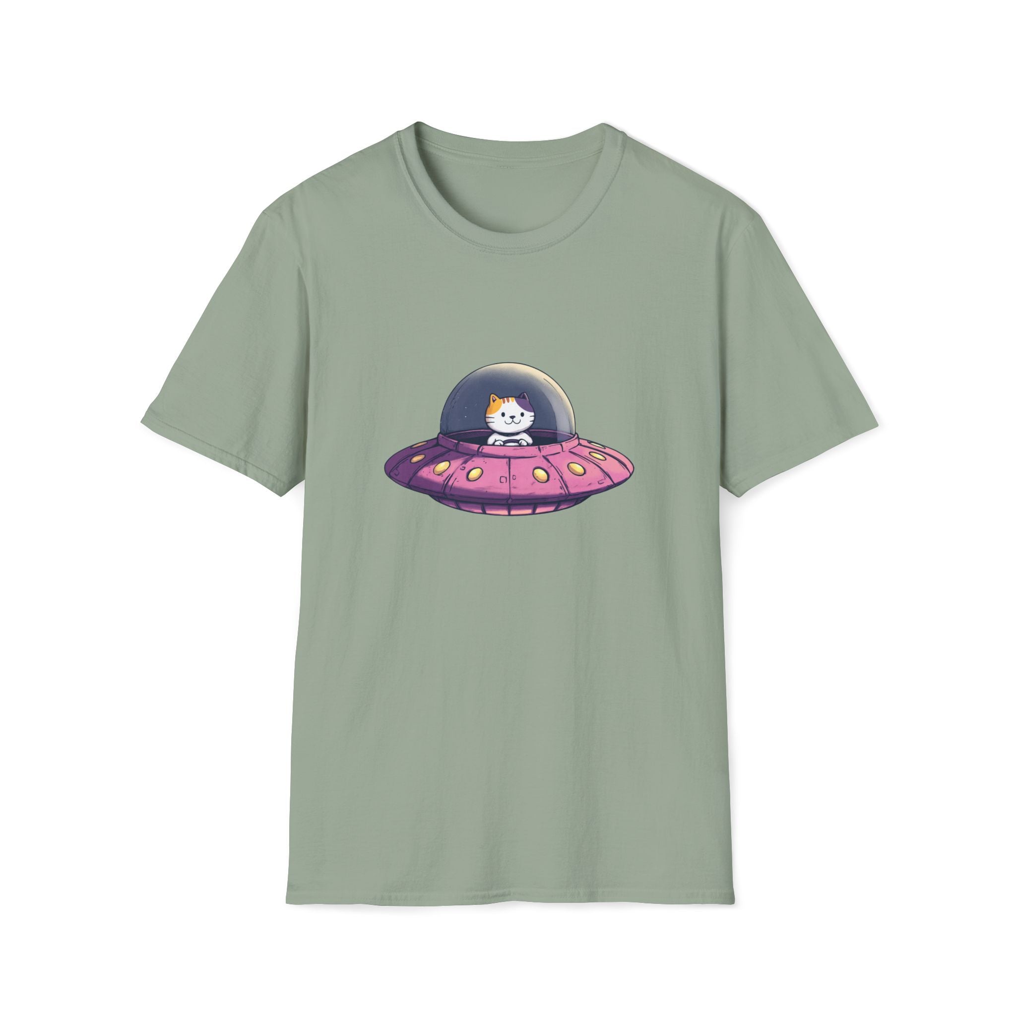 Cat in UFO T-Shirt