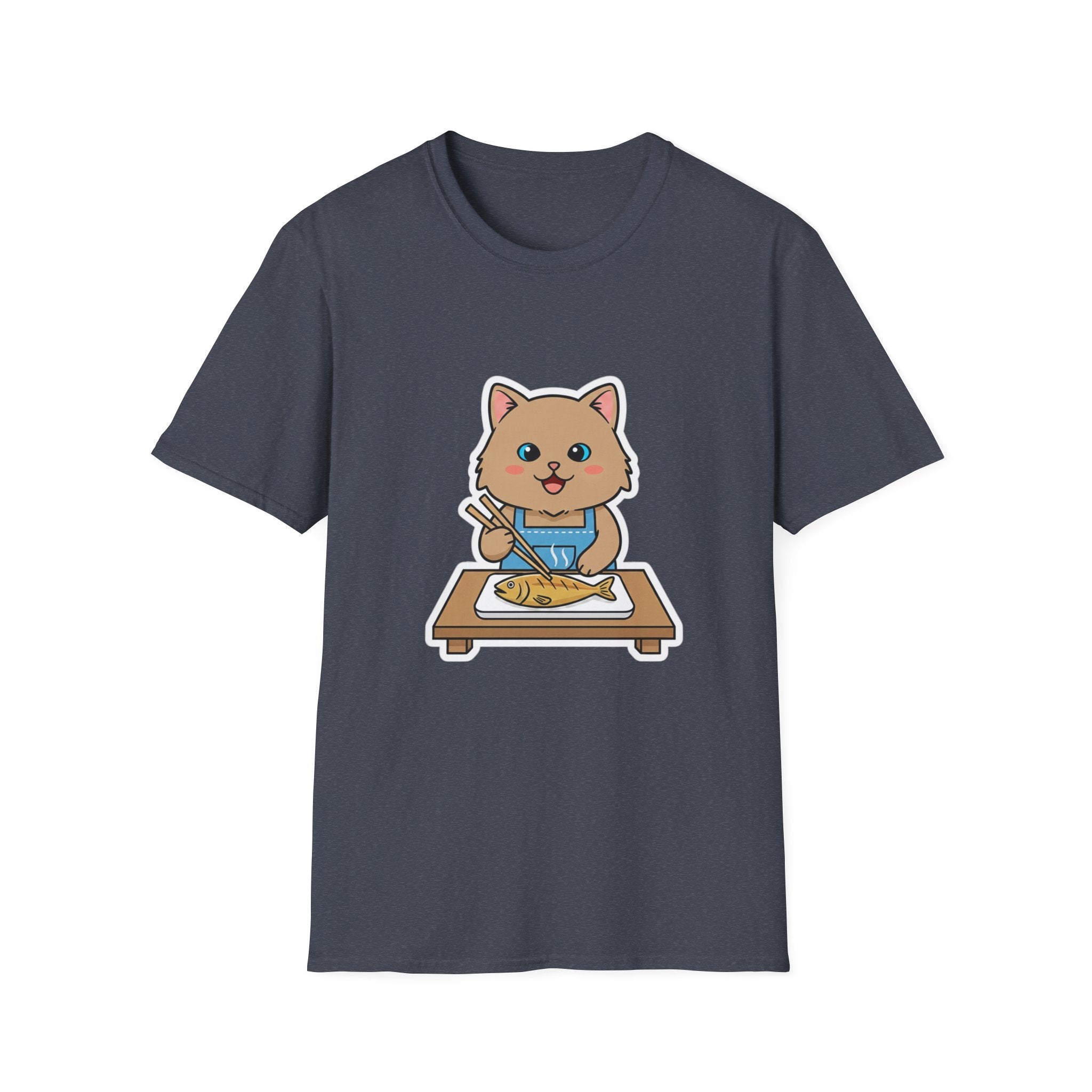 Brown Cat With Chopsticks T-Shirt