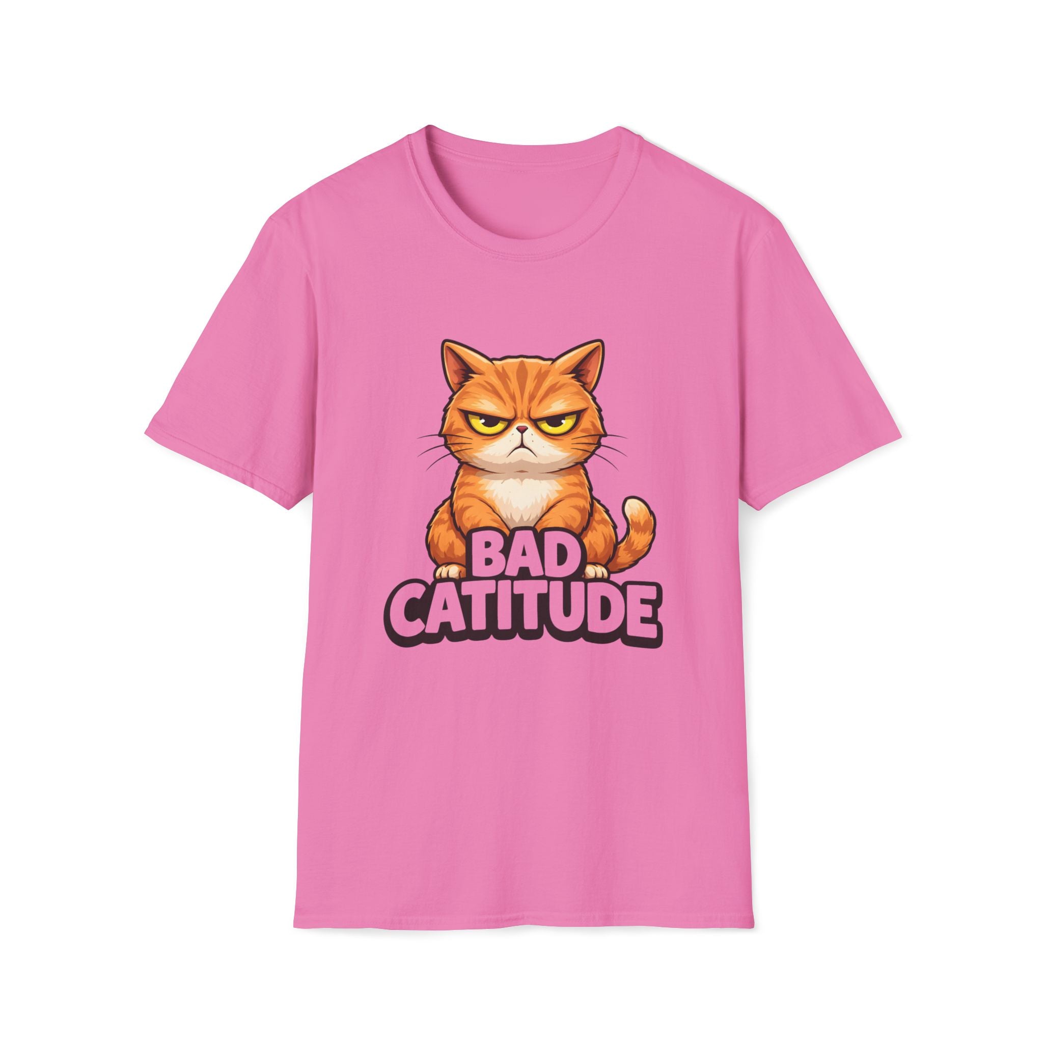 Bad Catitude (Transparent Text) T-Shirt