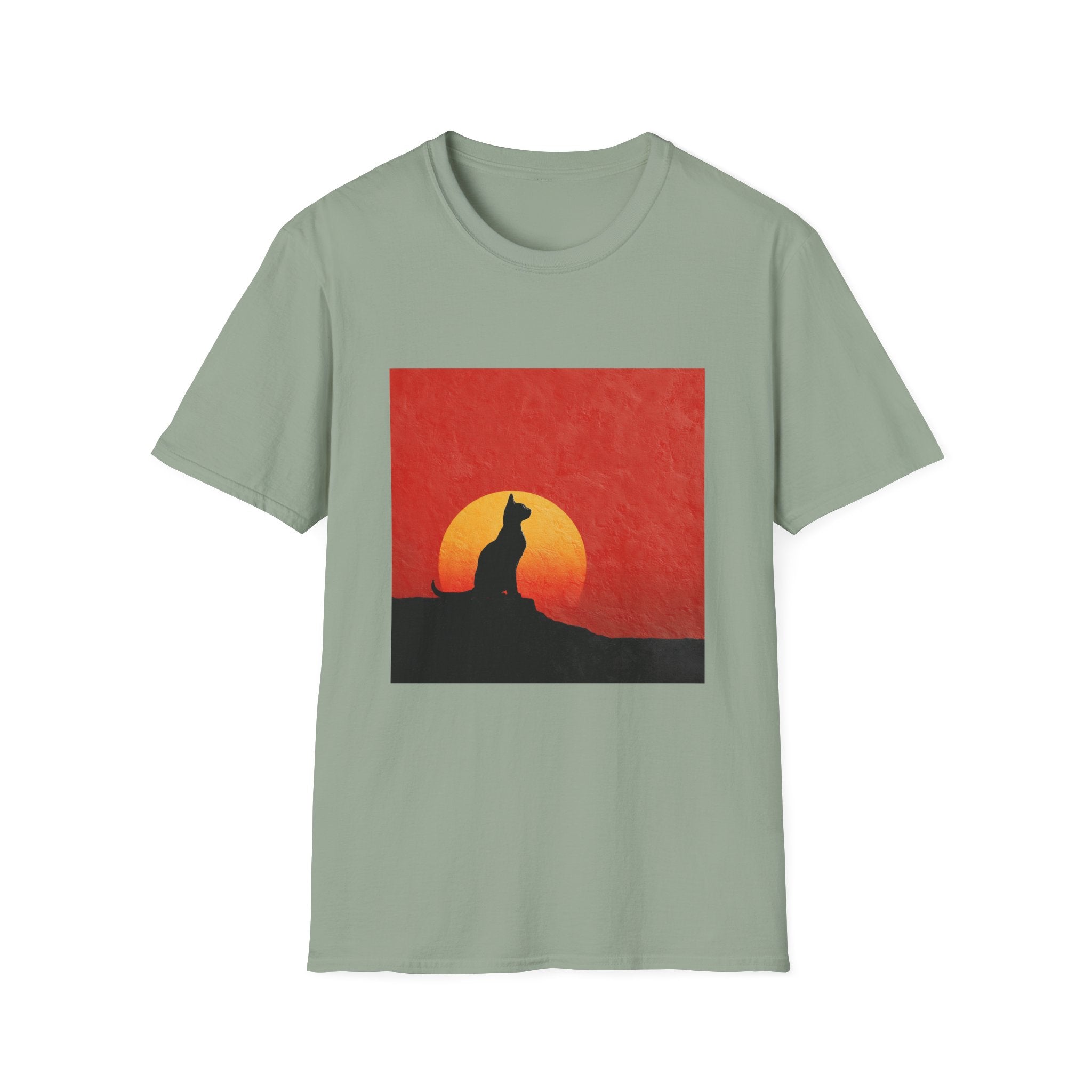 Cat Silhouette in Sunset T-Shirt