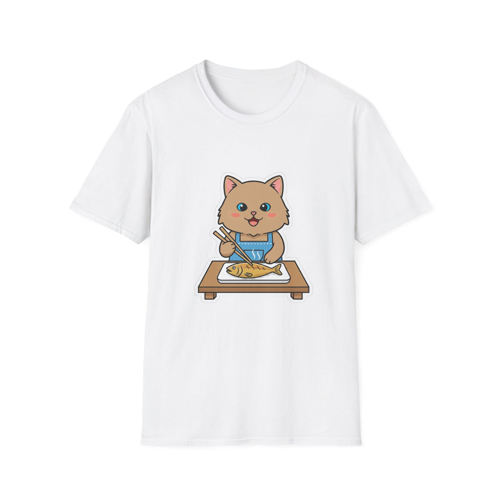 Brown Cat With Chopsticks T-Shirt