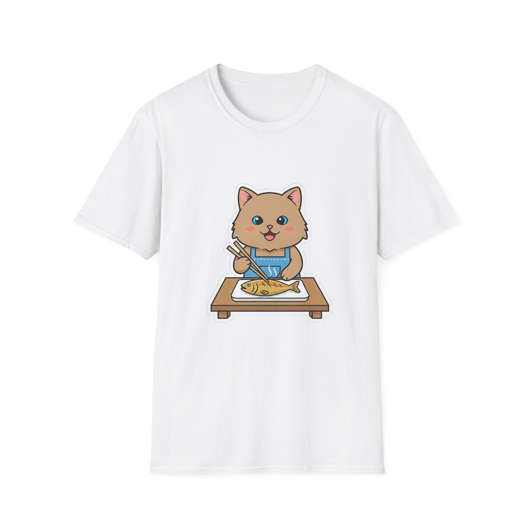 Brown Cat With Chopsticks T-Shirt