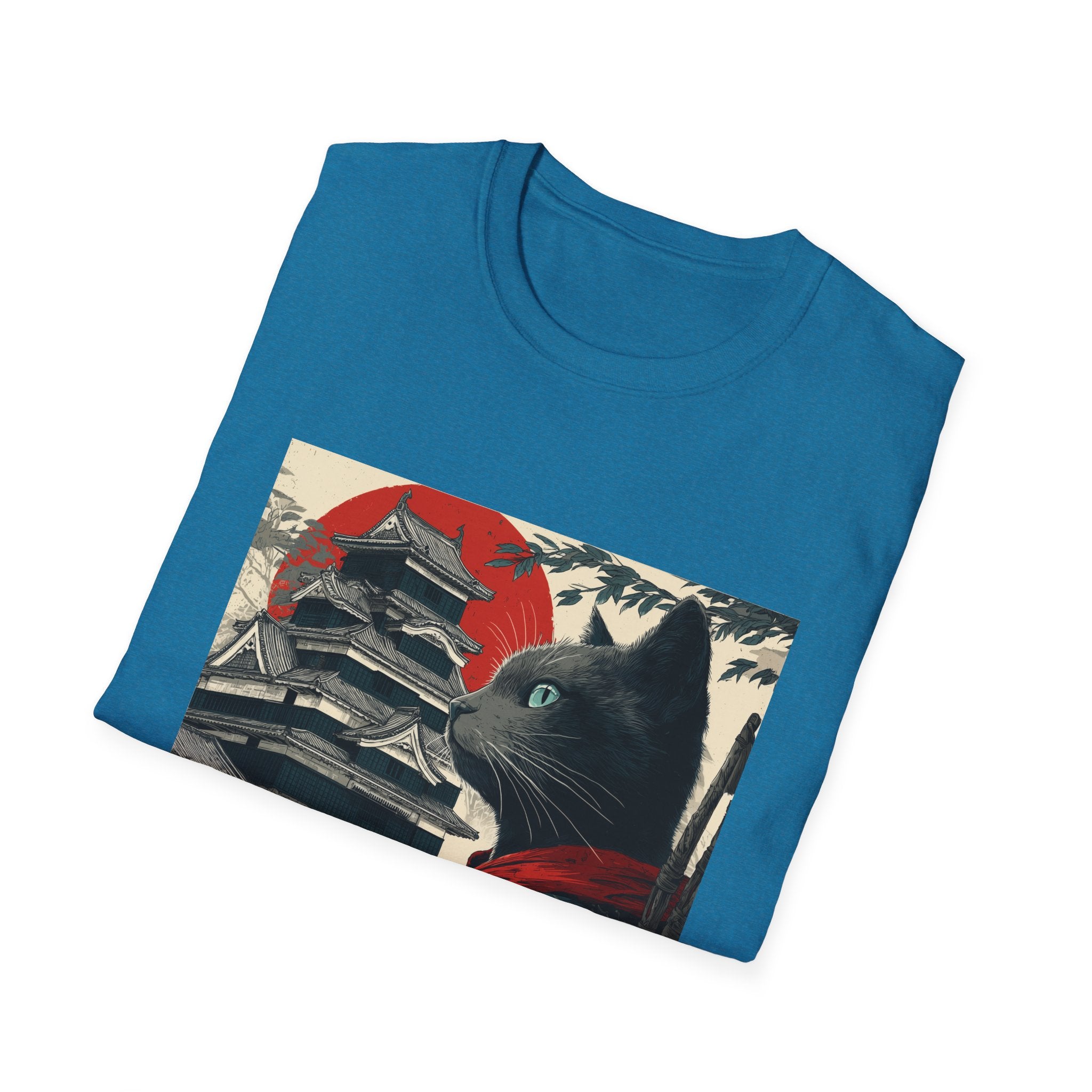 Cat in Front of Samurai Castle T-Shirt