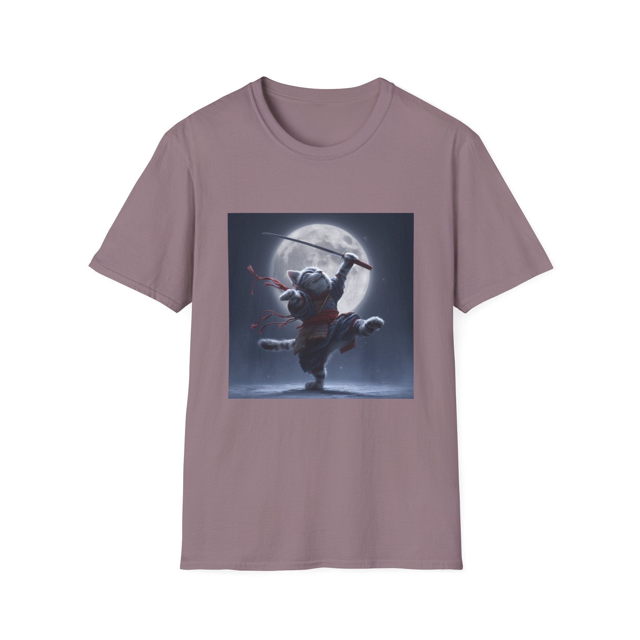 Samurai Cat and Moon T-Shirt