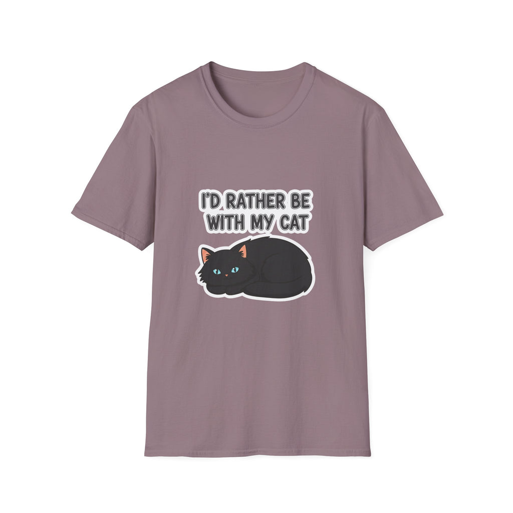 I'd Rather Be With My Cat (Black Cat) T-Shirt