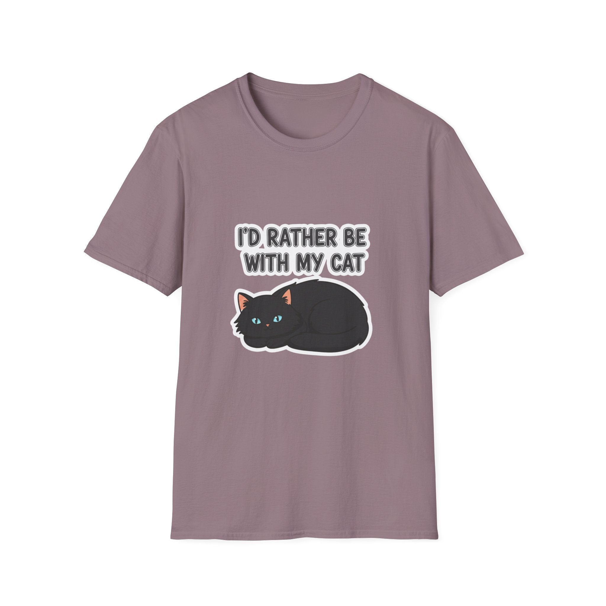 I'd Rather Be With My Cat (Black Cat) T-Shirt