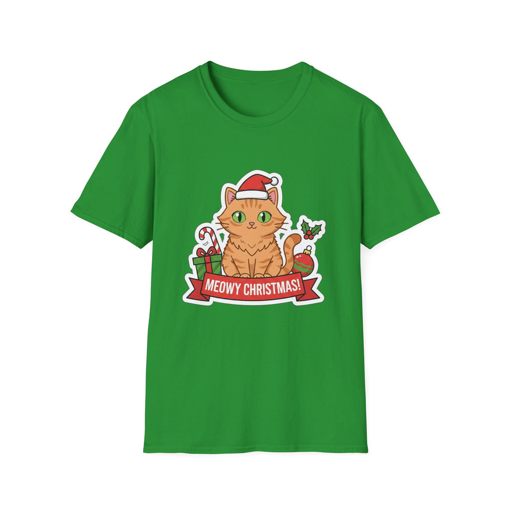 Meowy Christmas (Orange Cat) T-Shirt