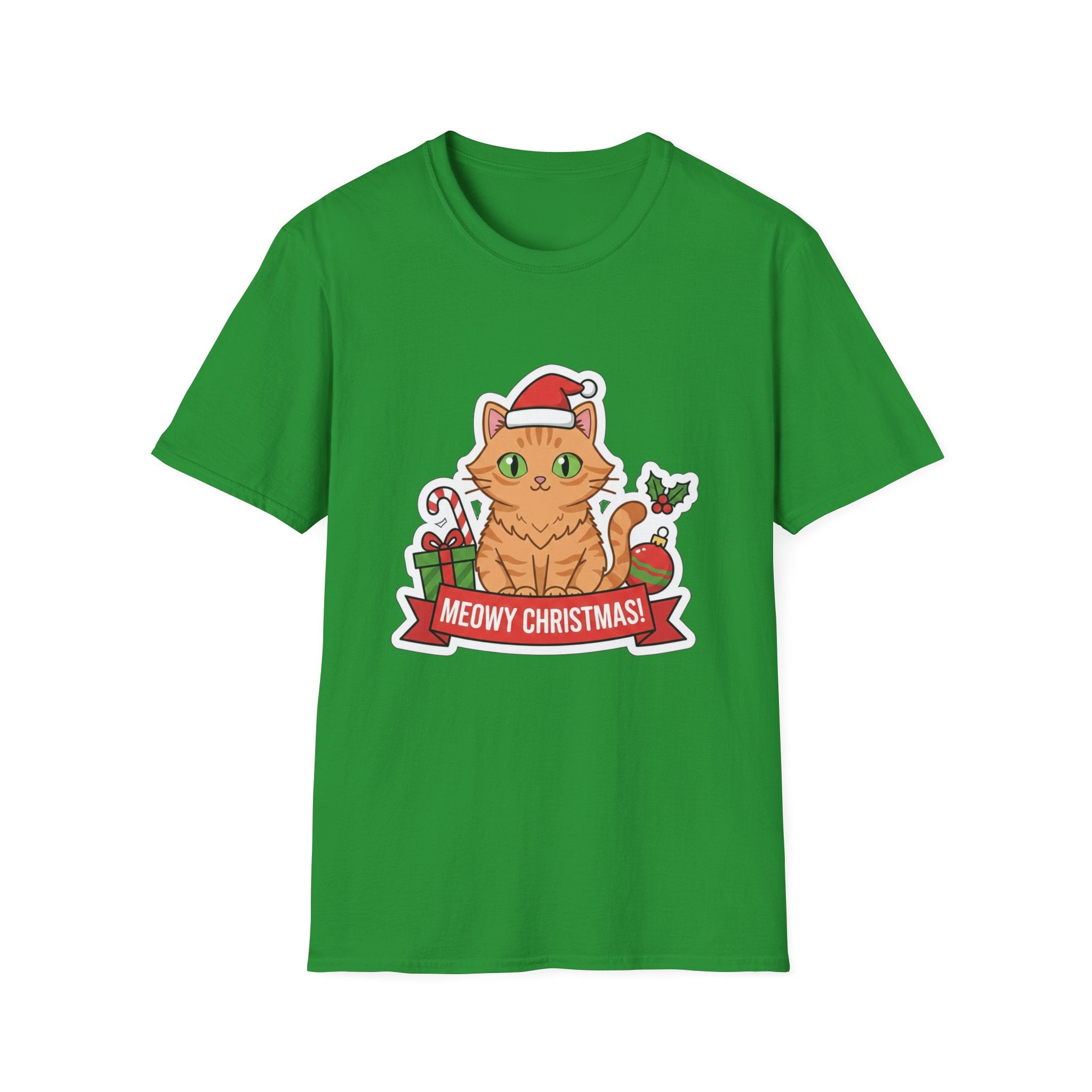 Meowy Christmas (Orange Cat) T-Shirt