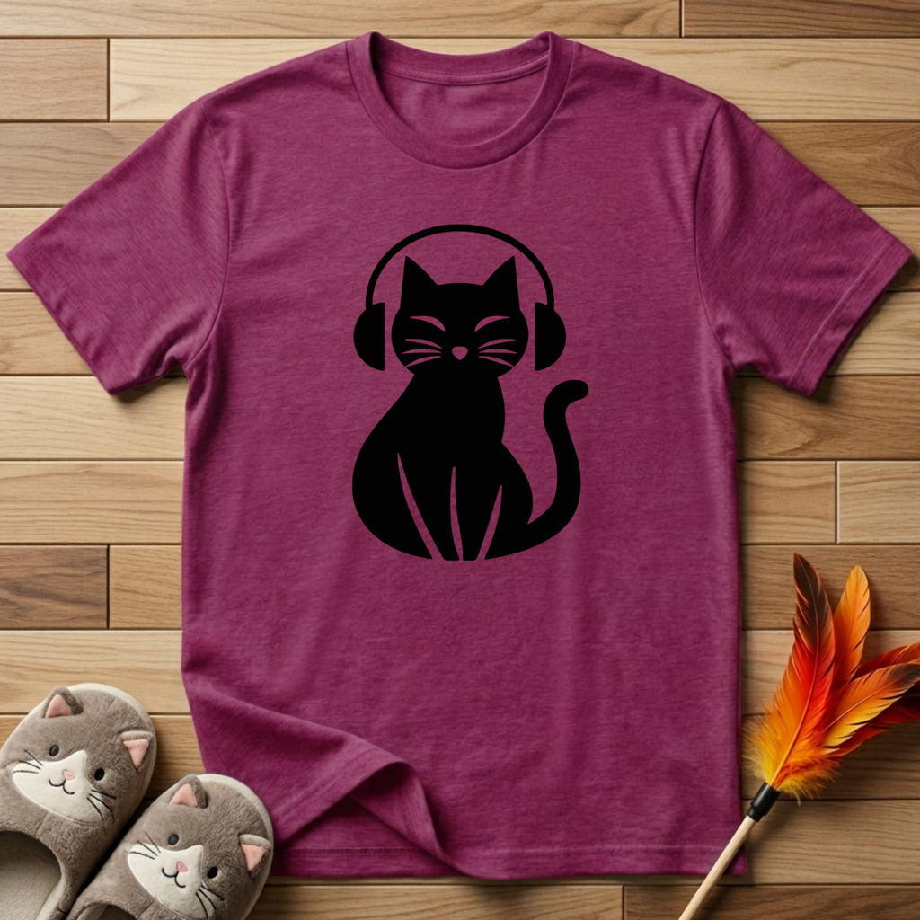 Cat With Headphones T-Shirt