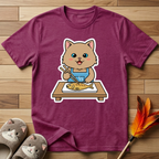 Brown Cat With Chopsticks T-Shirt