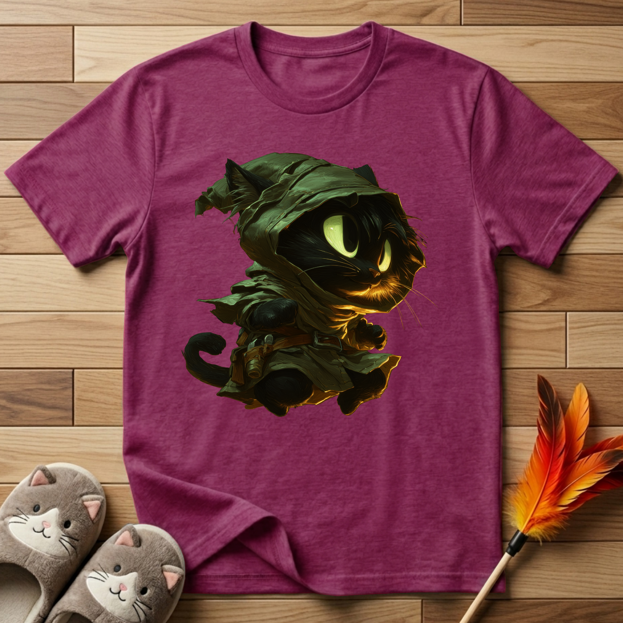 Mystic Cat with Green Hood T-Shirt