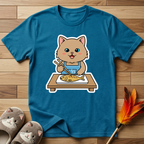 Brown Cat With Chopsticks T-Shirt