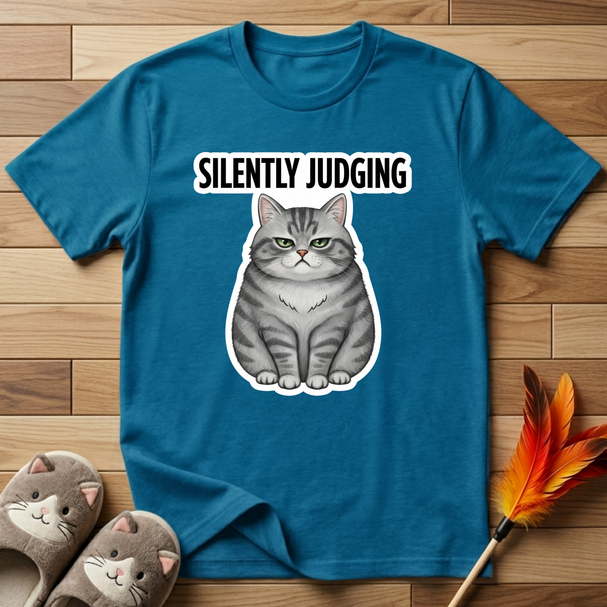 Silently Judging (Green Eyes Cat) T-Shirt