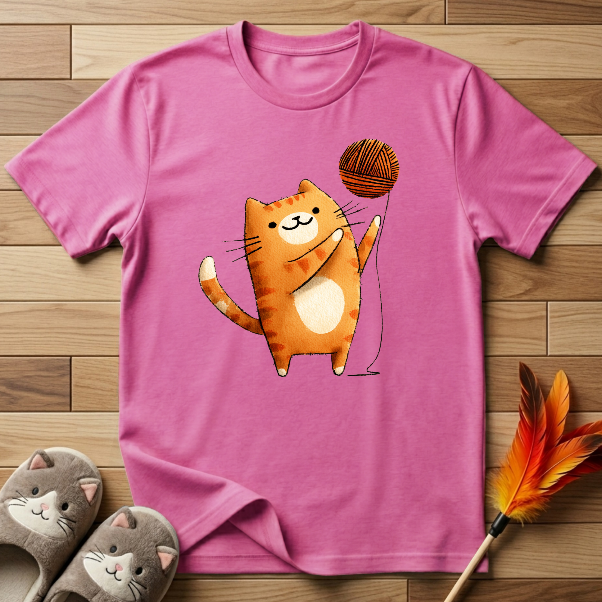 Cat Playing With Yarn T-Shirt