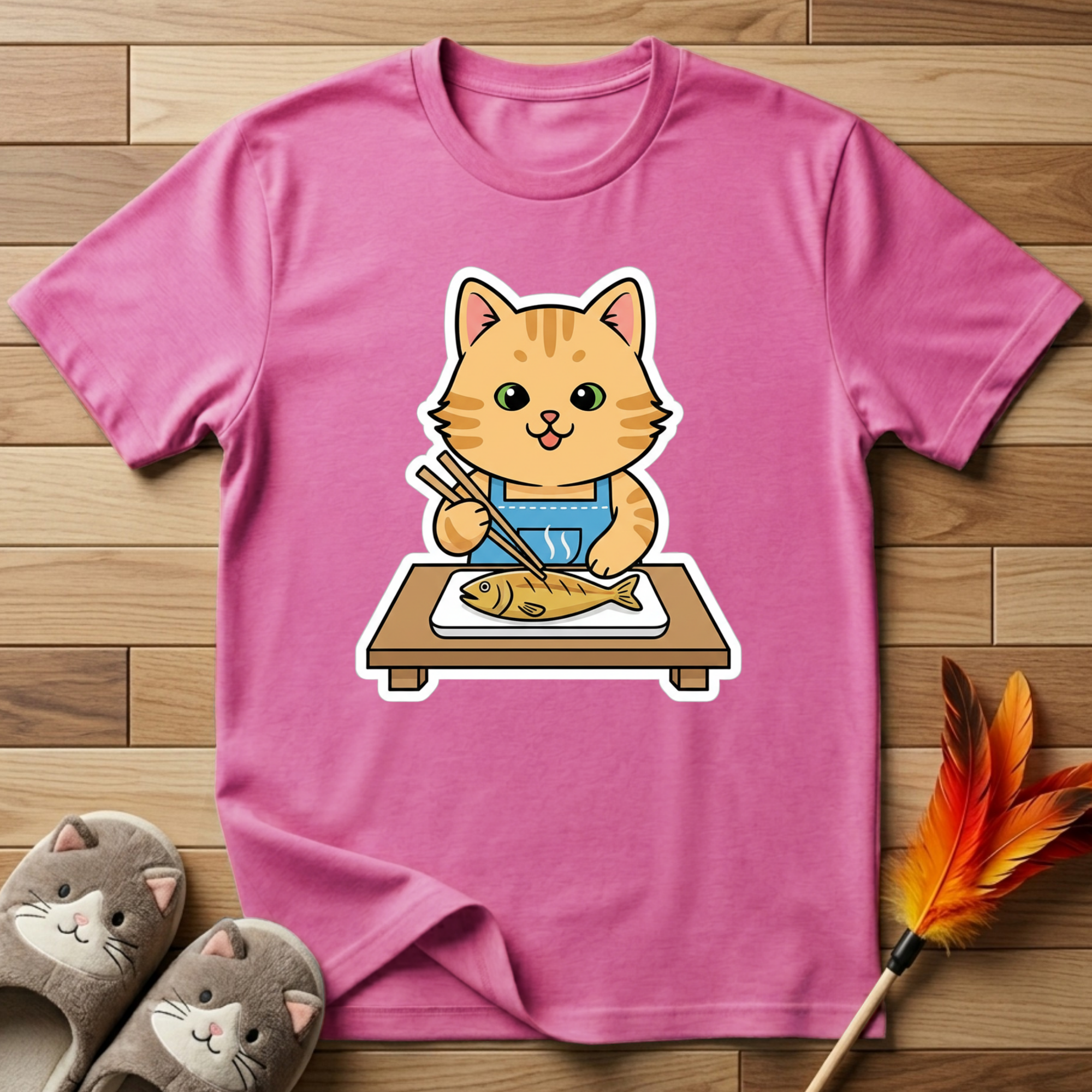 Cat With Chopsticks T-Shirt