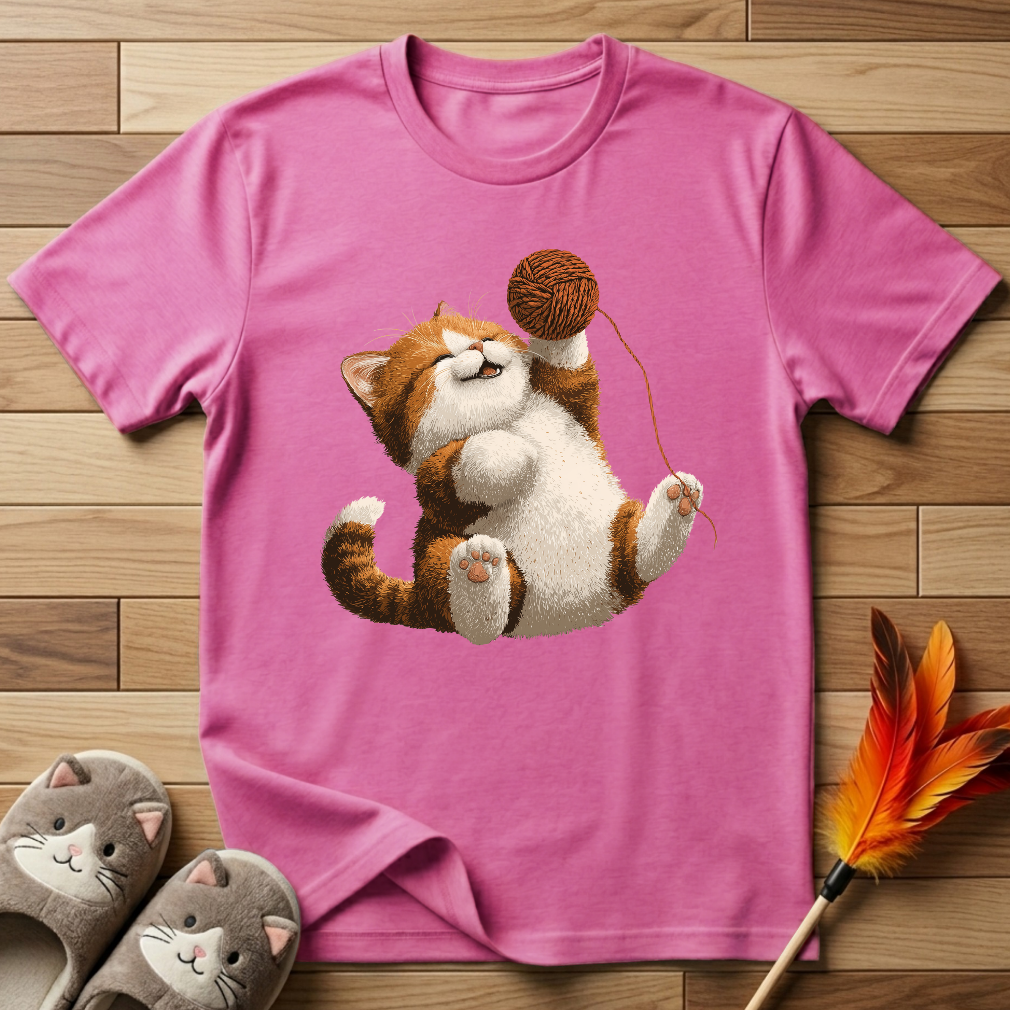 Cat With Yarn T-Shirt