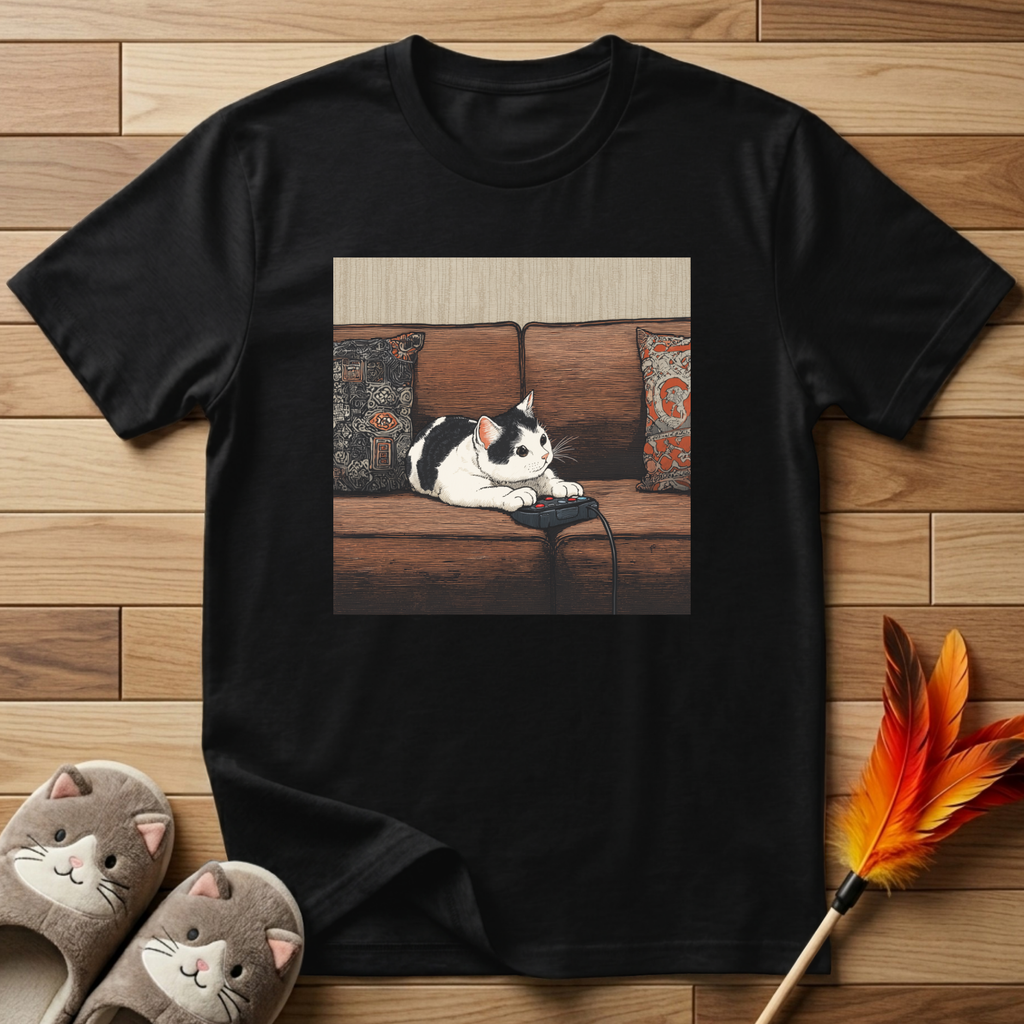 Cat Playing Video Games T-Shirt