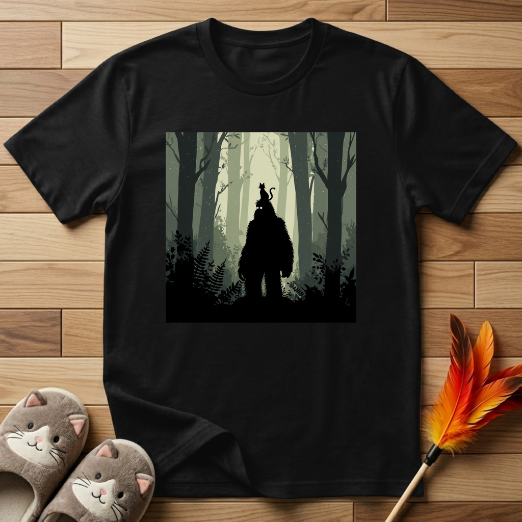 Bigfoot and Cat T-Shirt
