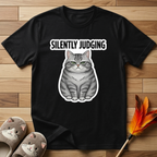 Silently Judging (Green Eyes Cat) T-Shirt