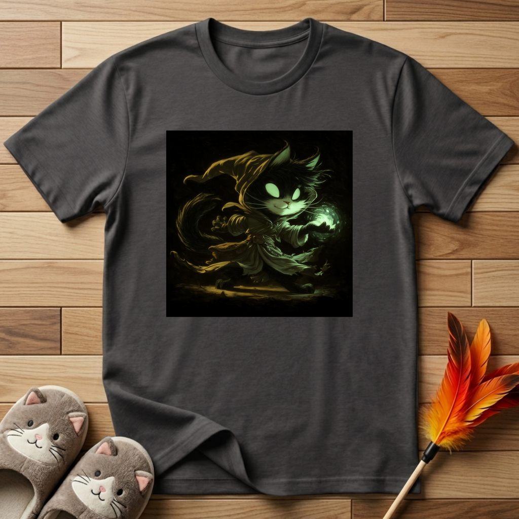 Mystic Cat with Green Fireball T-Shirt