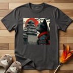 Cat in Front of Samurai Castle T-Shirt