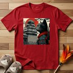 Cat in Front of Samurai Castle T-Shirt