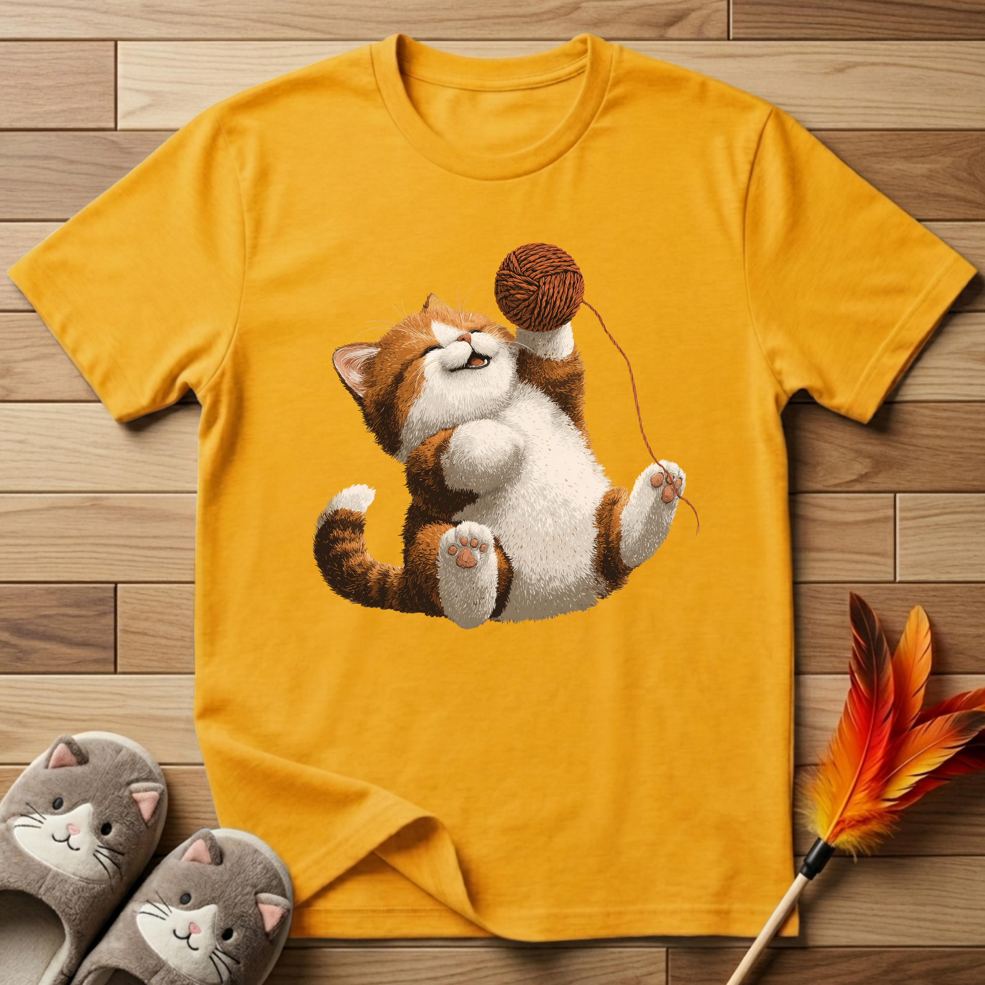Cat With Yarn T-Shirt