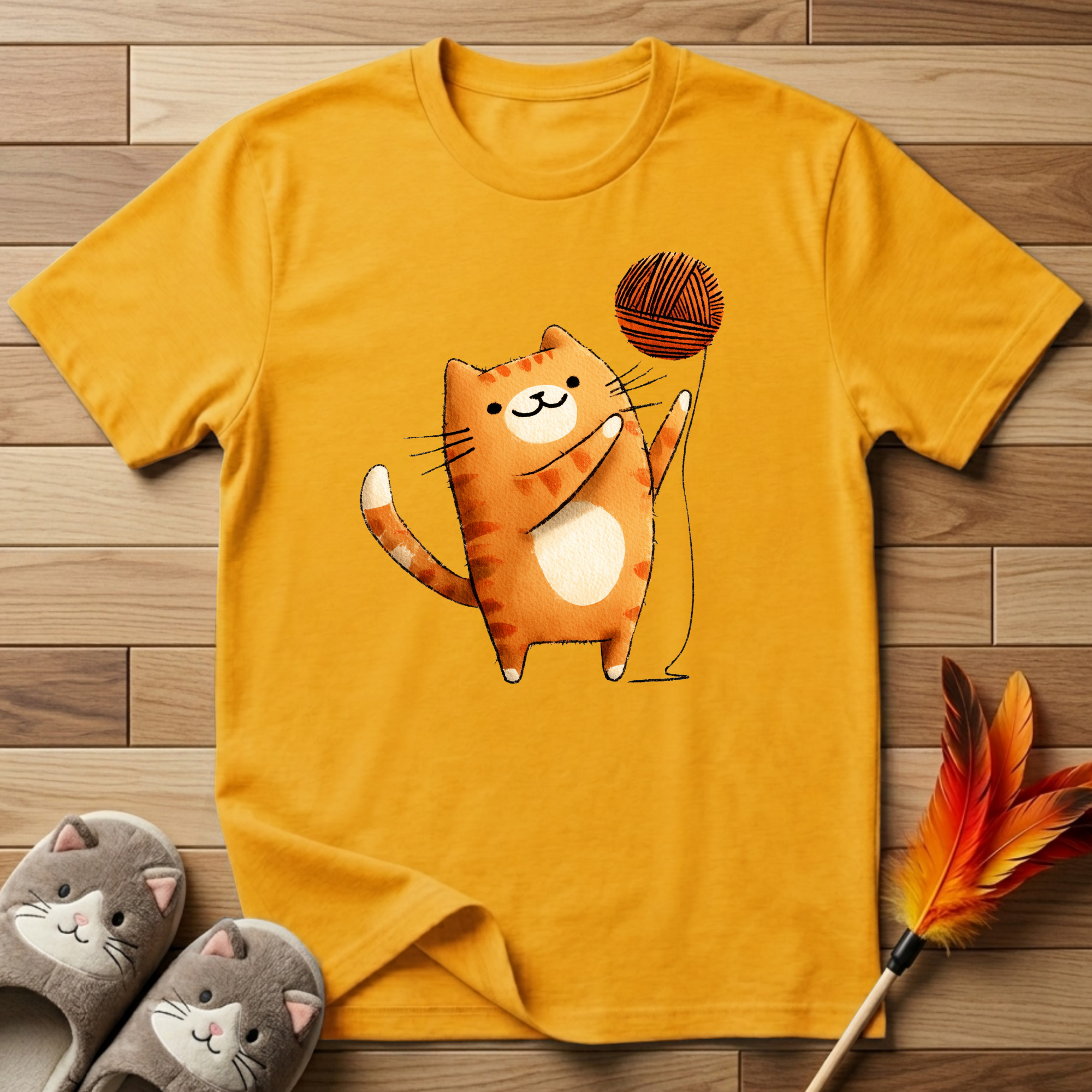 Cat Playing With Yarn T-Shirt