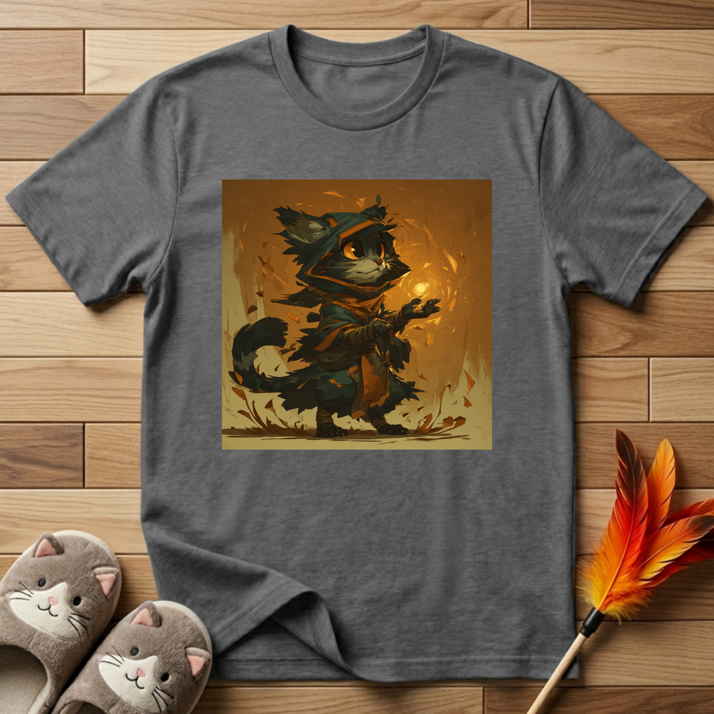 Mystic Cat with Orange Fireball T-Shirt
