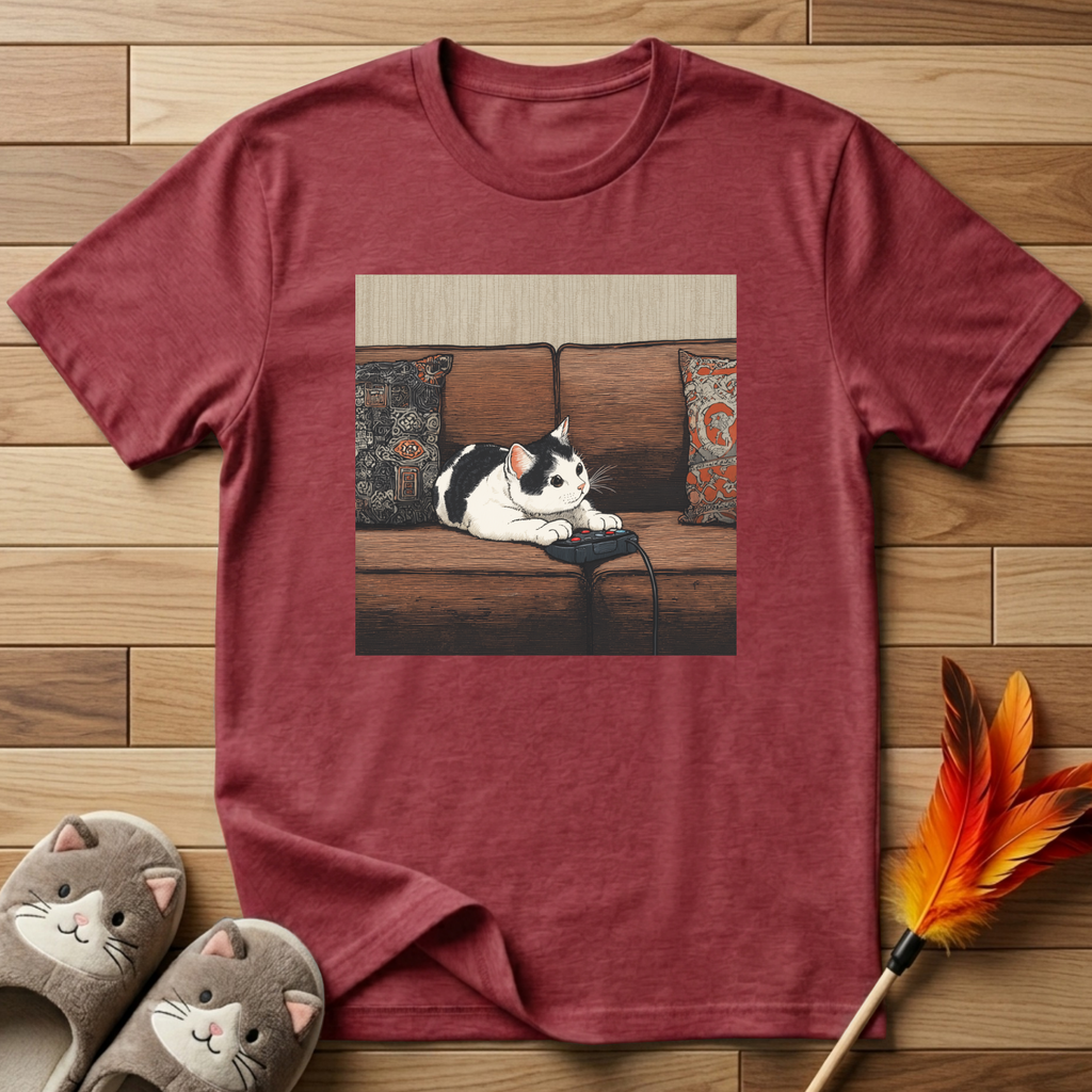 Cat Playing Video Games T-Shirt