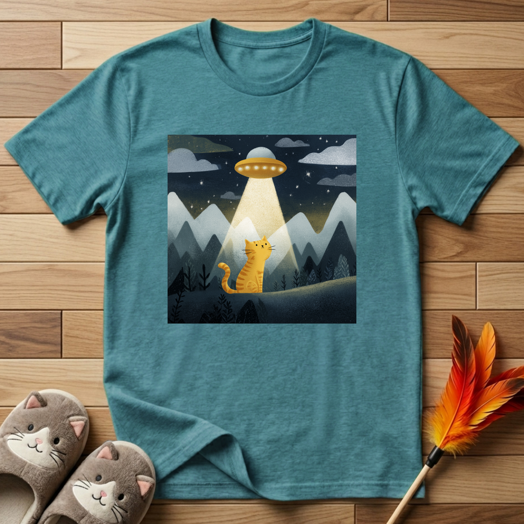Cat Under UFO T-Shirt