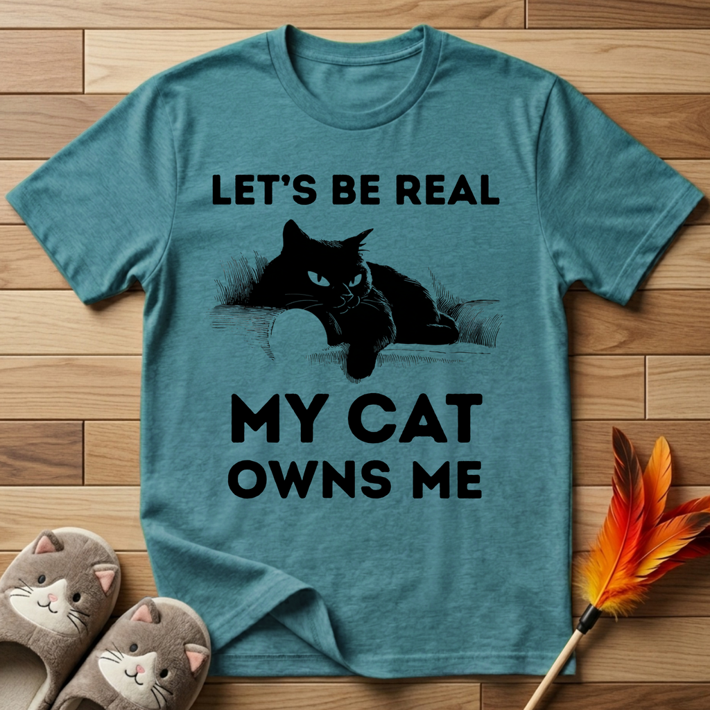 Let's Be Real My Cat Owns Me T-Shirt