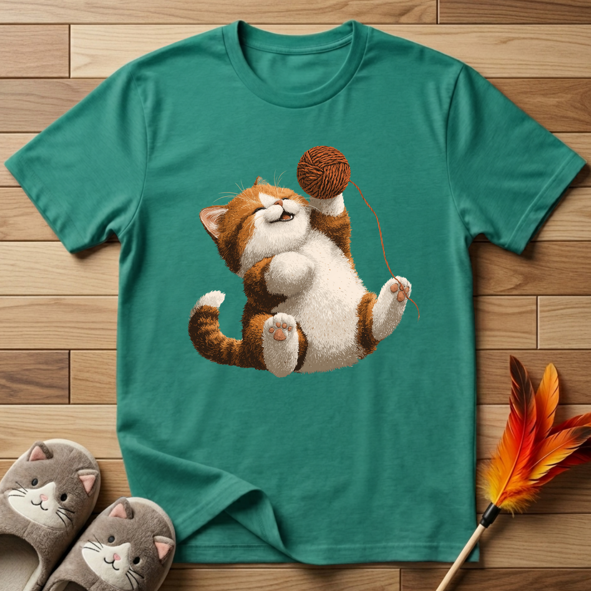 Cat With Yarn T-Shirt