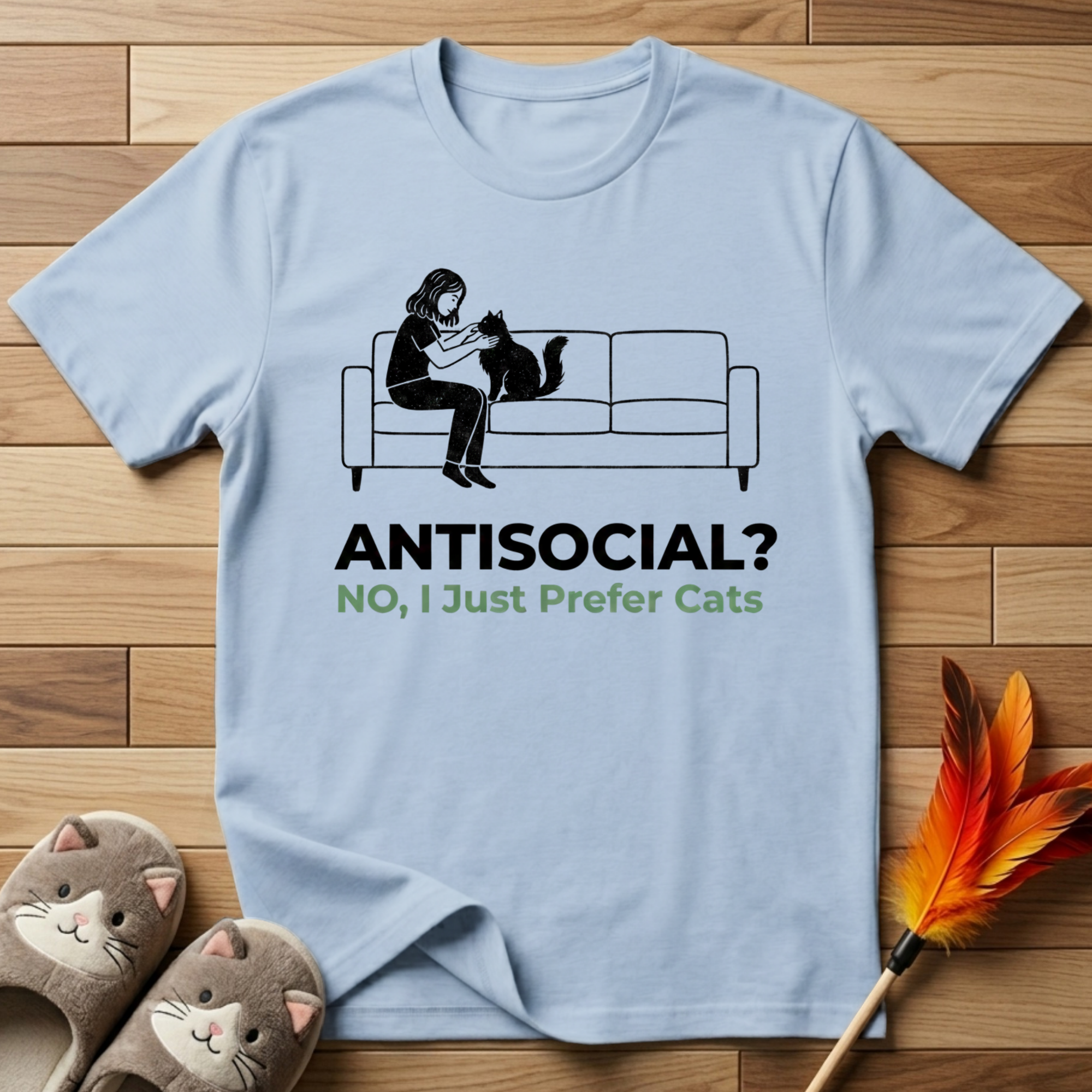 Antisocial? No I Just Prefer Cats (Female) T-Shirt