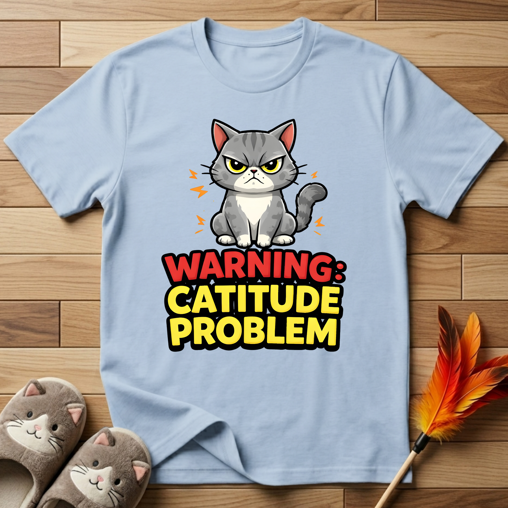 Warning Catitude Problem T-Shirt