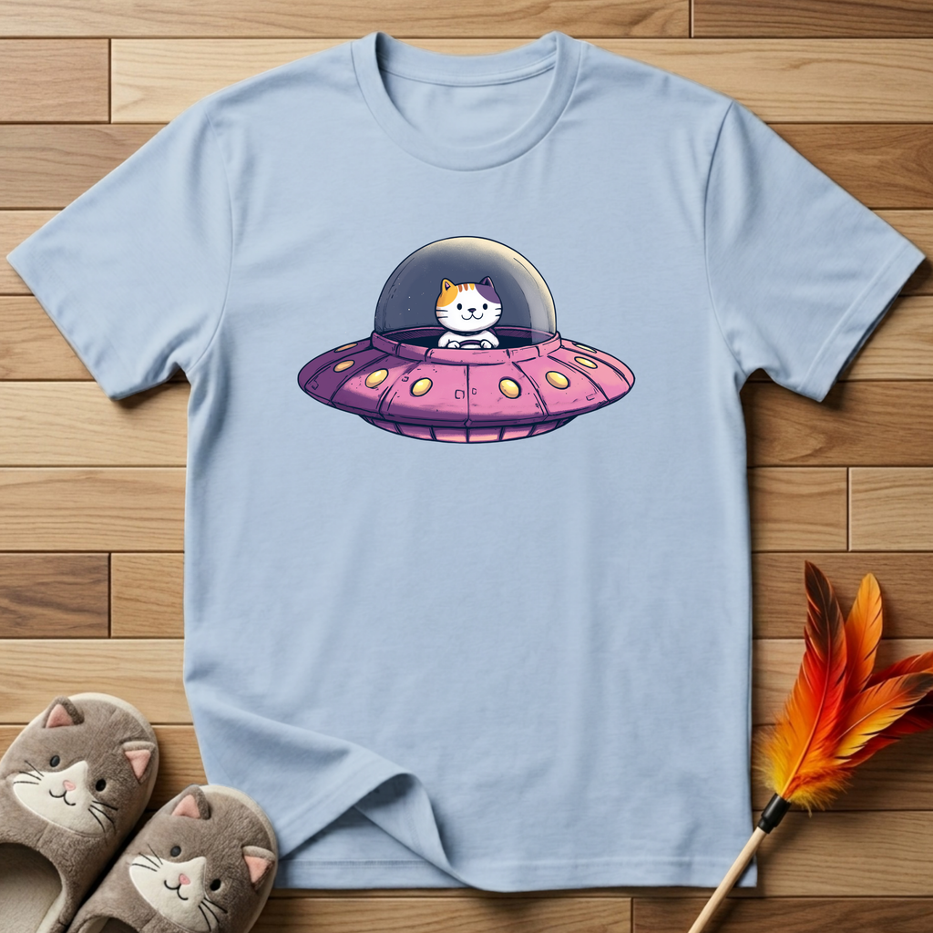 Cat in UFO T-Shirt