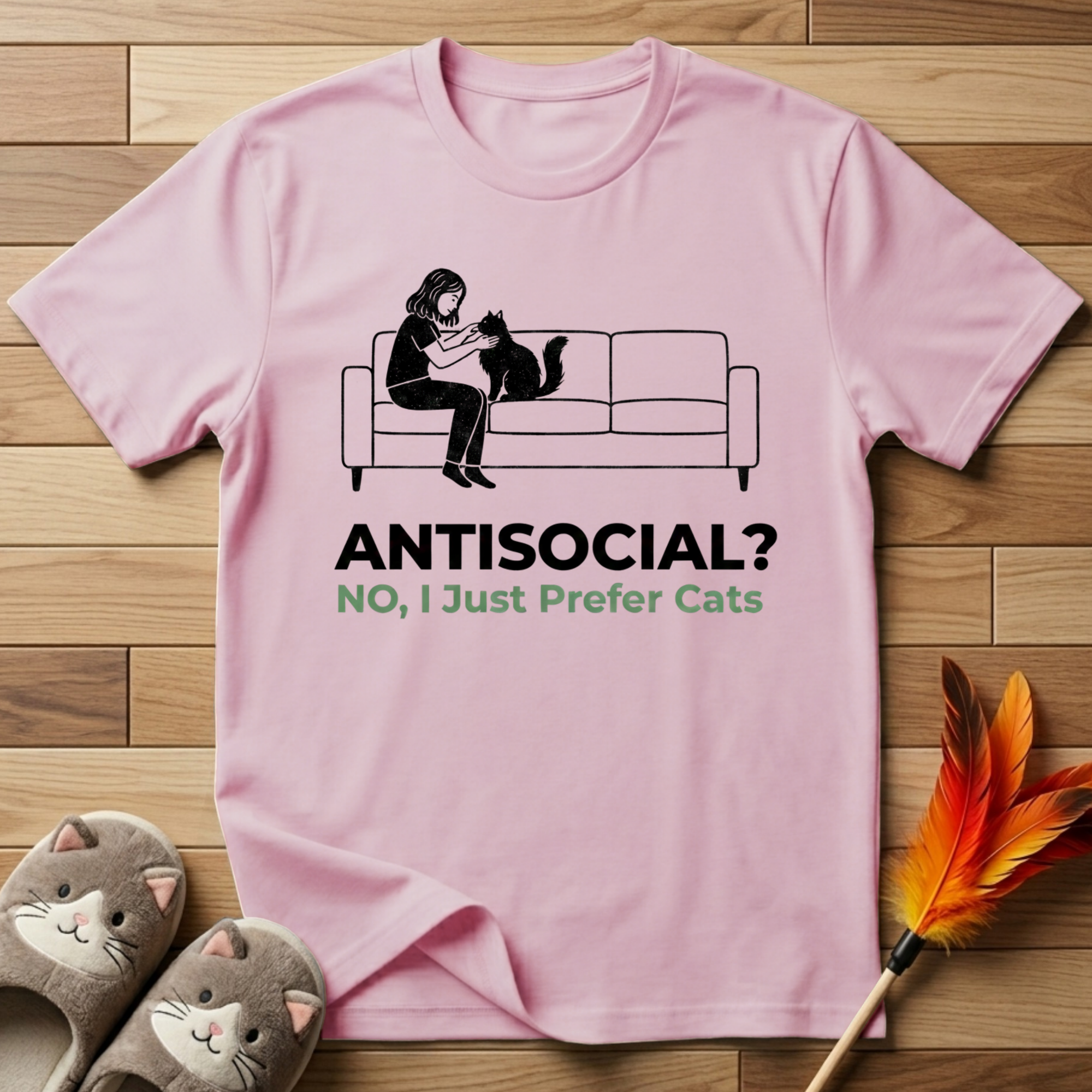 Antisocial? No I Just Prefer Cats (Female) T-Shirt