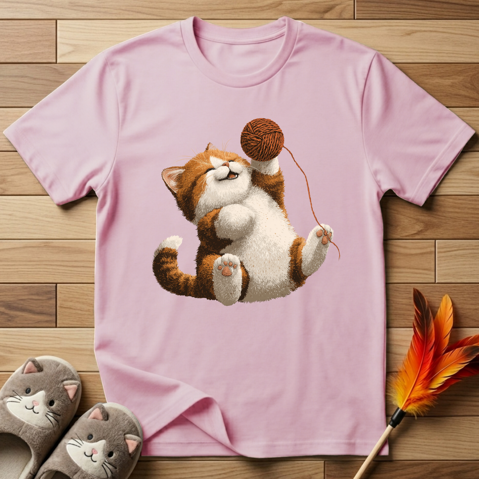 Cat With Yarn T-Shirt