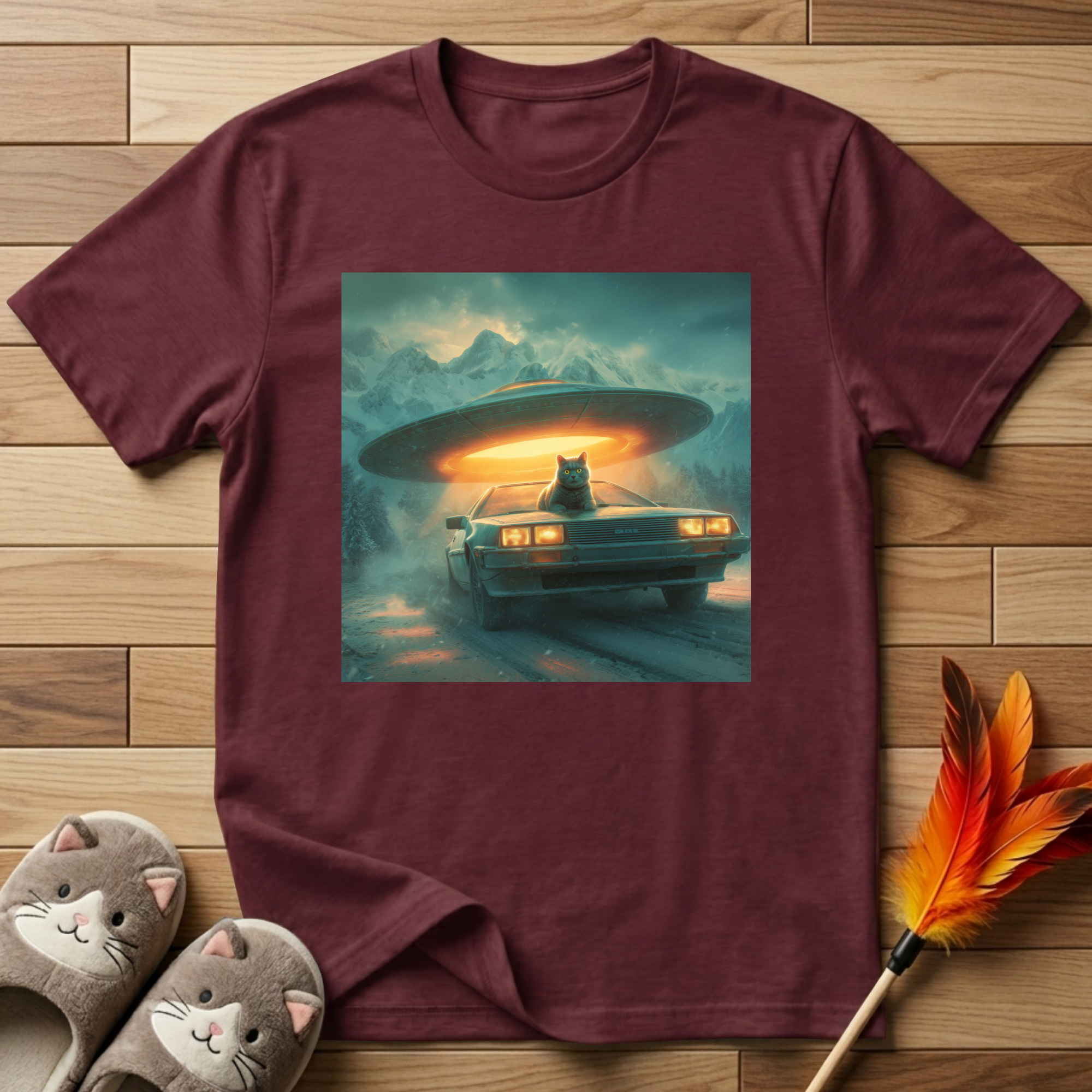 Cat, Car, & UFO T-Shirt