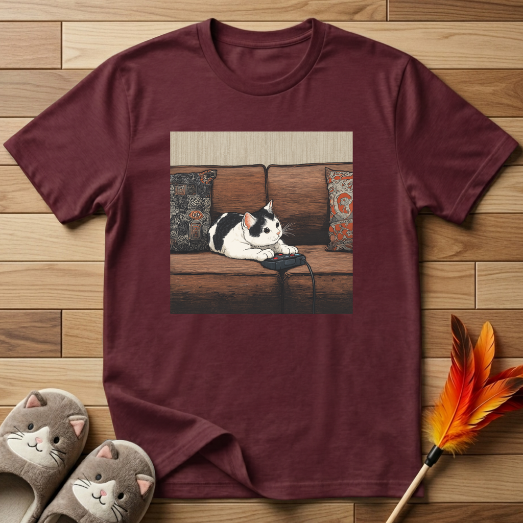Cat Playing Video Games T-Shirt