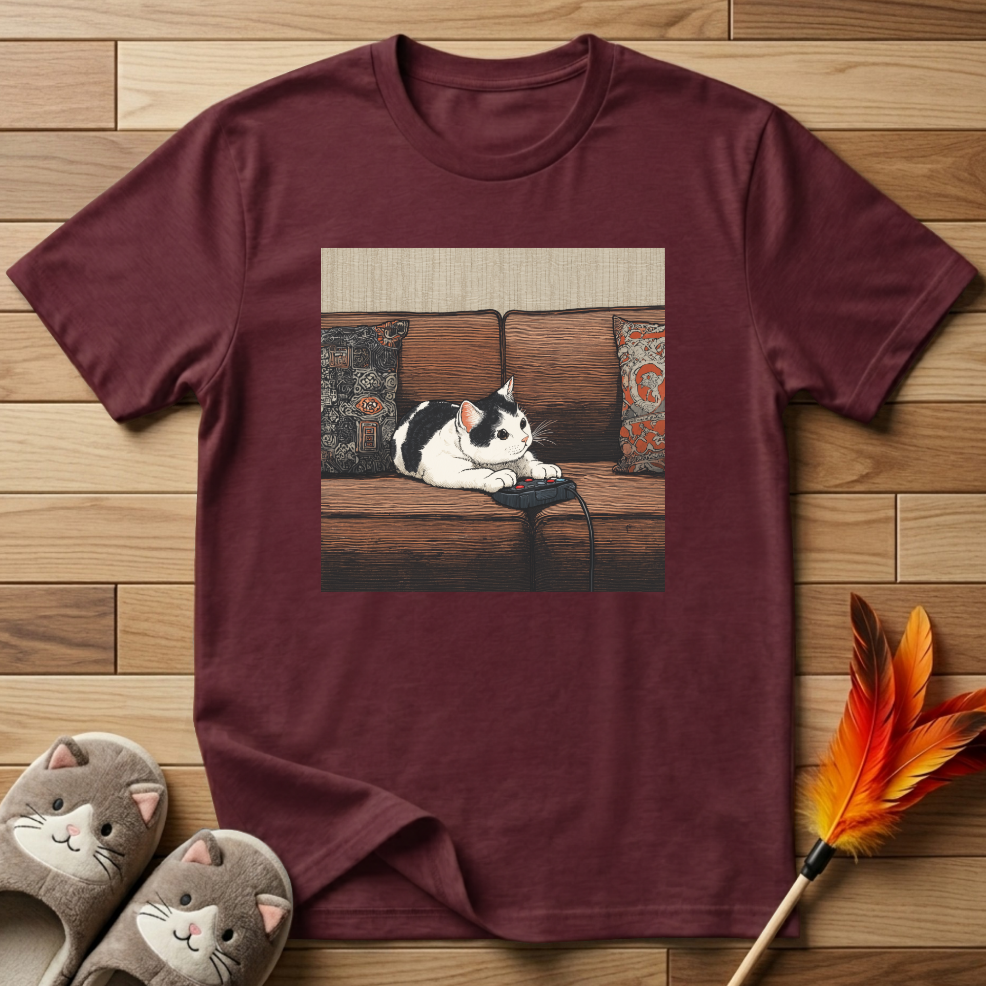 Cat Playing Video Games T-Shirt