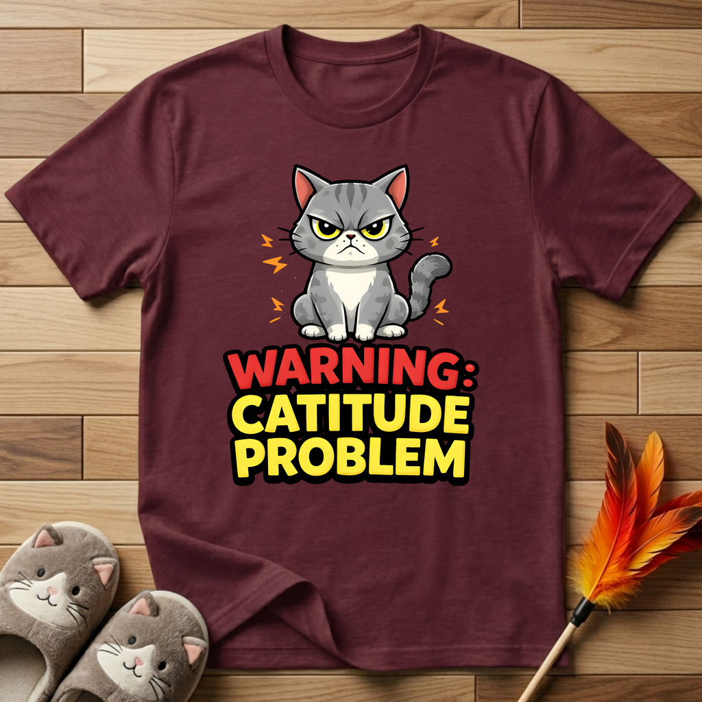 Warning Catitude Problem T-Shirt