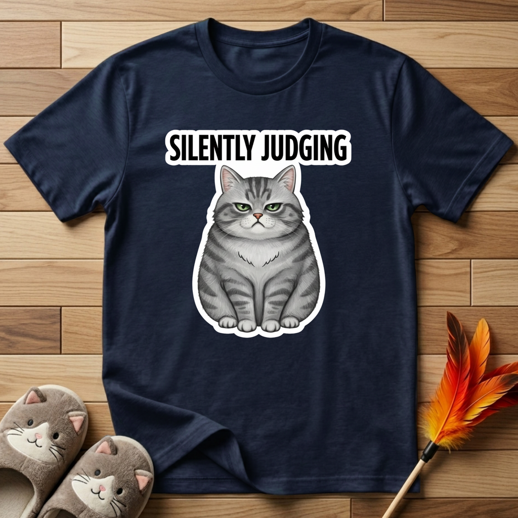 Silently Judging (Green Eyes Cat) T-Shirt