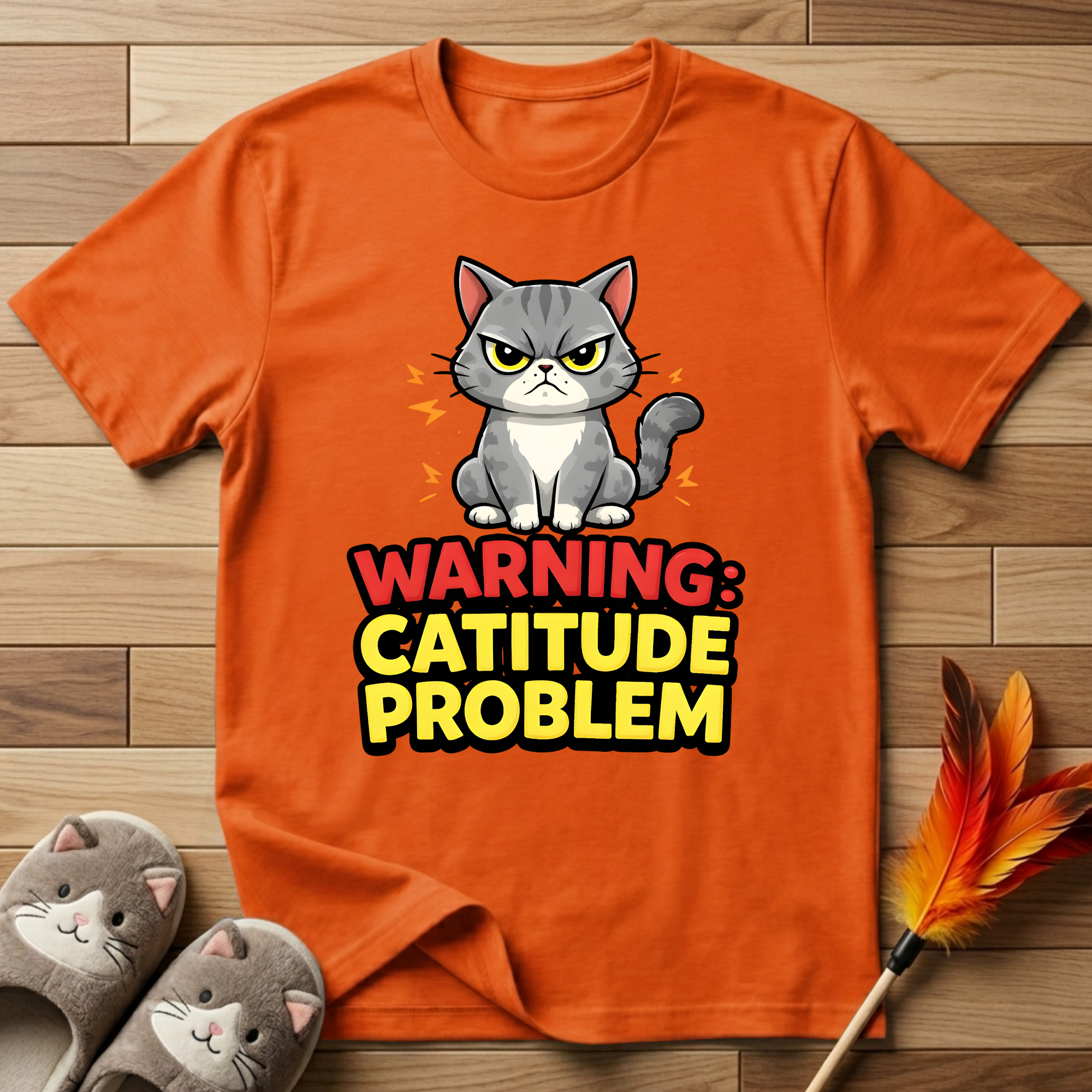 Warning Catitude Problem T-Shirt