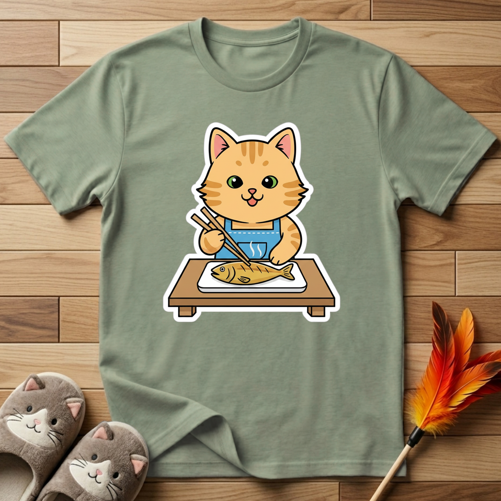 Cat With Chopsticks T-Shirt