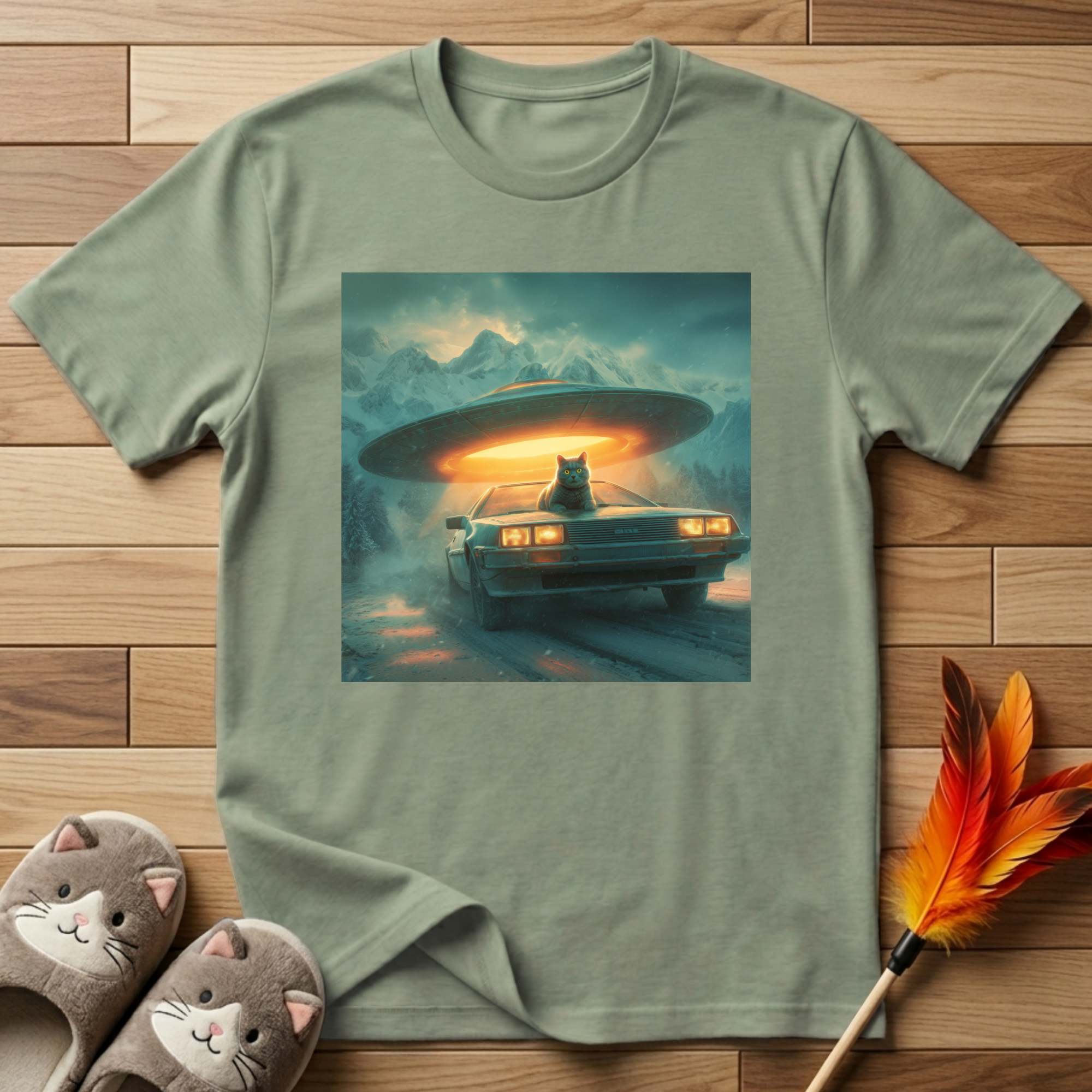 Cat, Car, & UFO T-Shirt