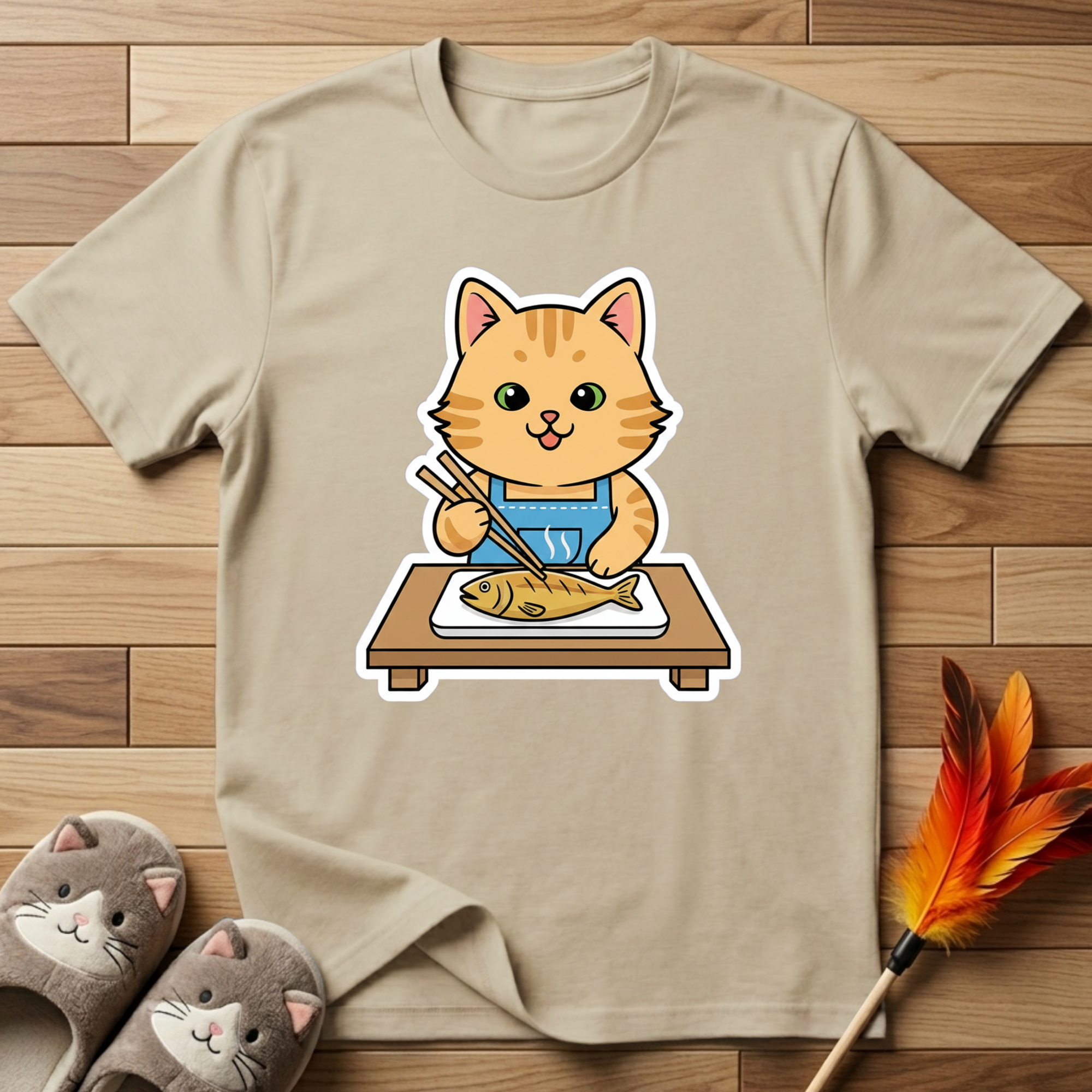 Cat With Chopsticks T-Shirt