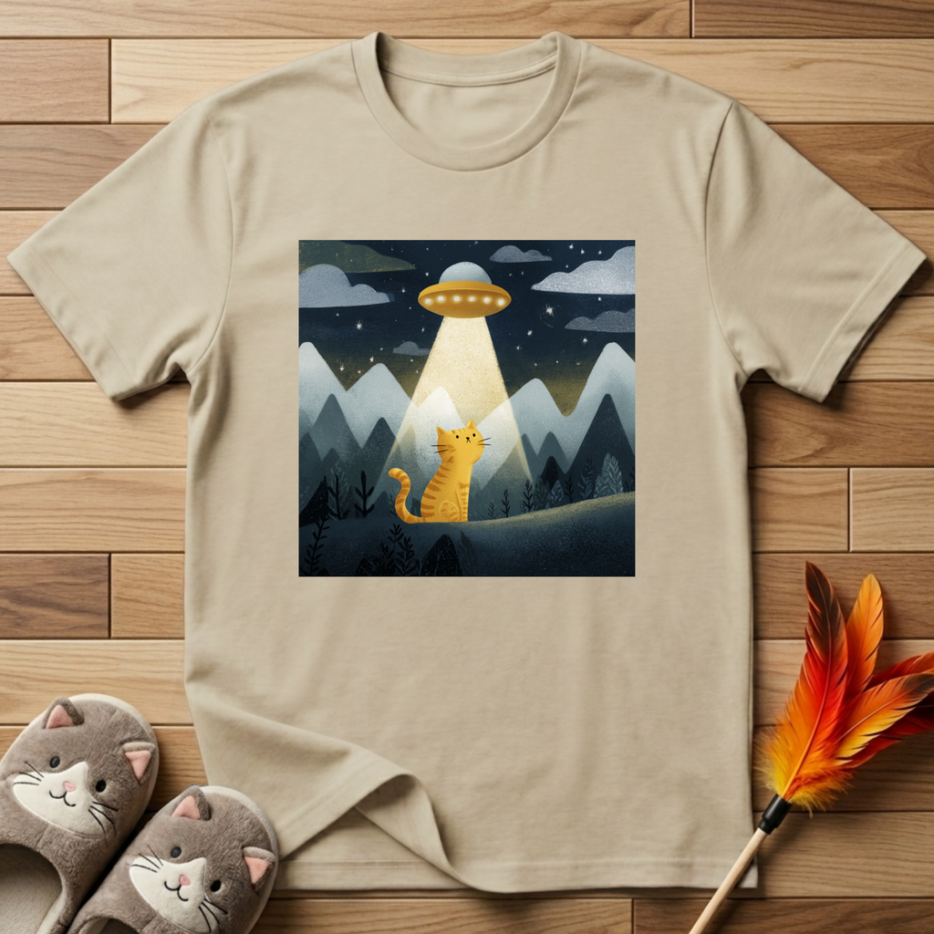 Cat Under UFO T-Shirt