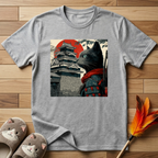 Cat in Front of Samurai Castle T-Shirt